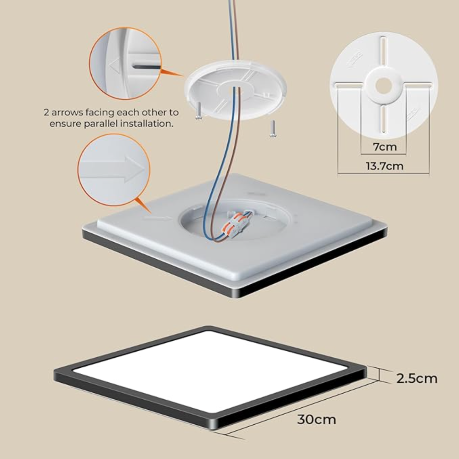 Moderne LED Loftpanel 24W – 30 cm – Justerbar Lysfarve – Med Halo-baglys