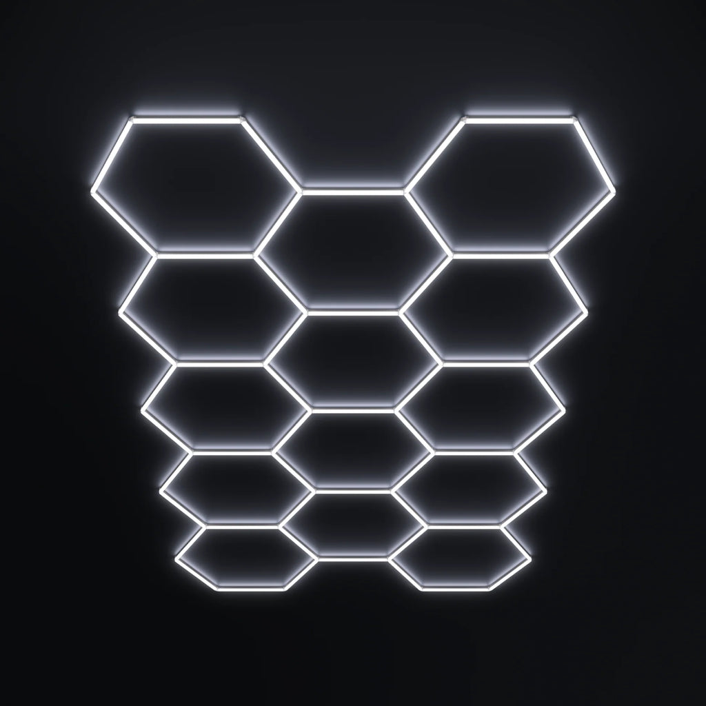 Hexagon LED Loftlys – Modulært Sekskantet Design, 6500K Klar Hvid | Nordic Light