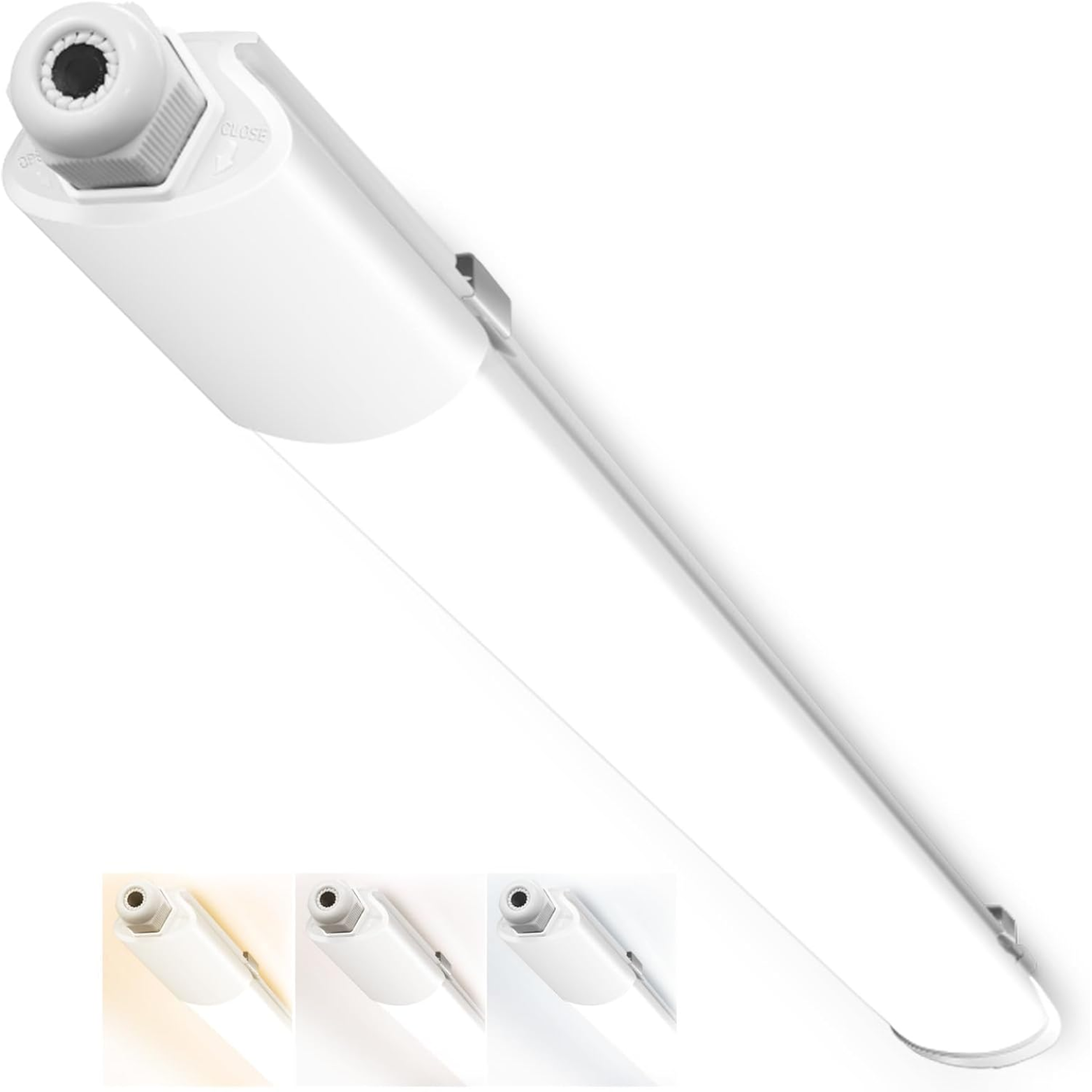 Vandtæt LED Lysrør 60 cm – 3 Farvetemperaturer – Garage, Bad & Værksted