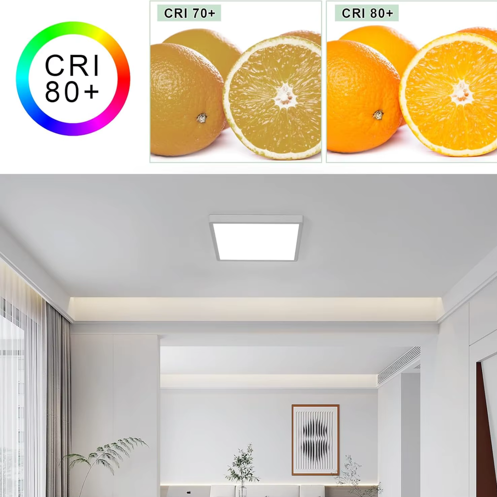 Moderne LED Loftpanel 24W – 30 cm – Justerbar Lysfarve – Med Halo-baglys