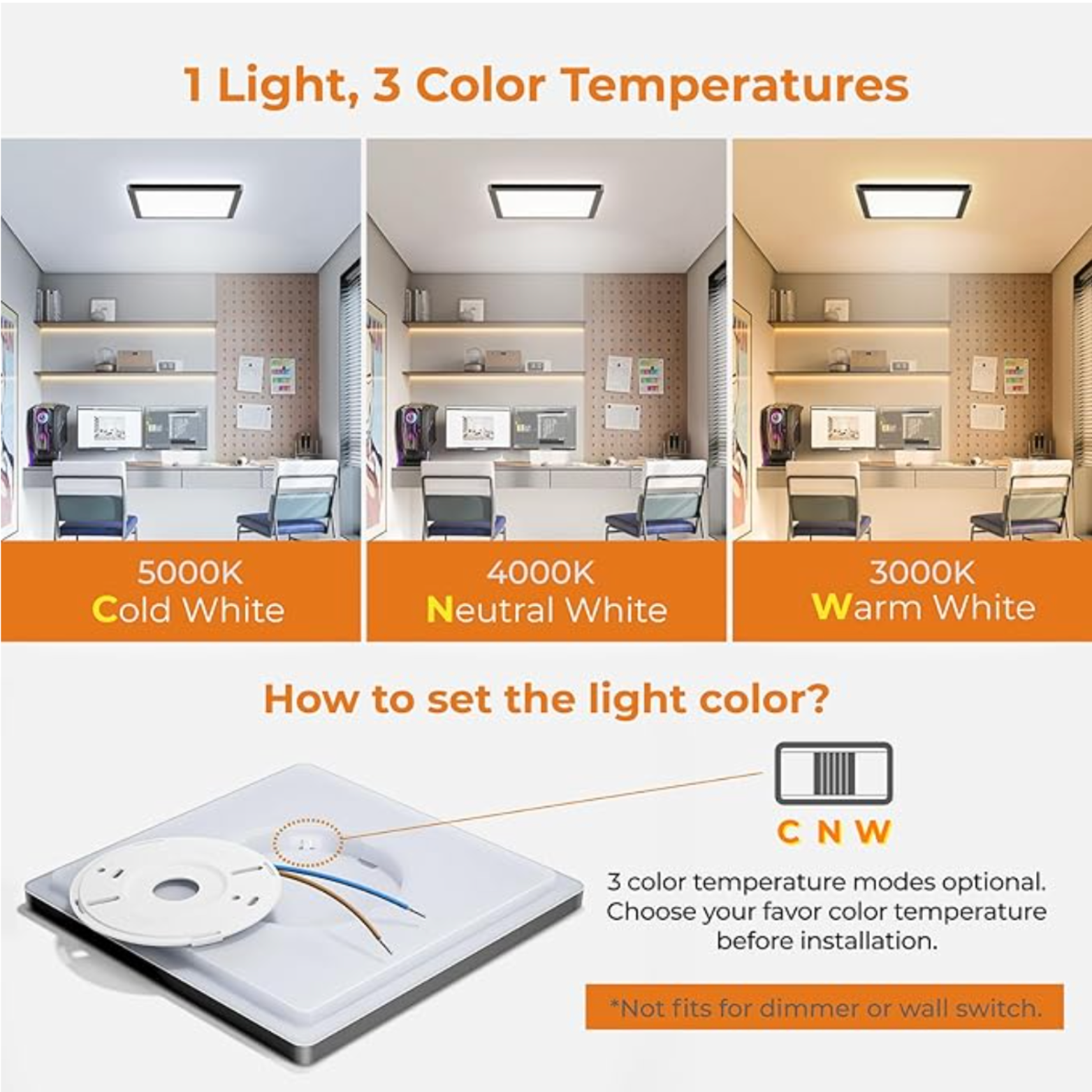 Moderne LED Loftpanel 24W – 30 cm – Justerbar Lysfarve – Med Halo-baglys