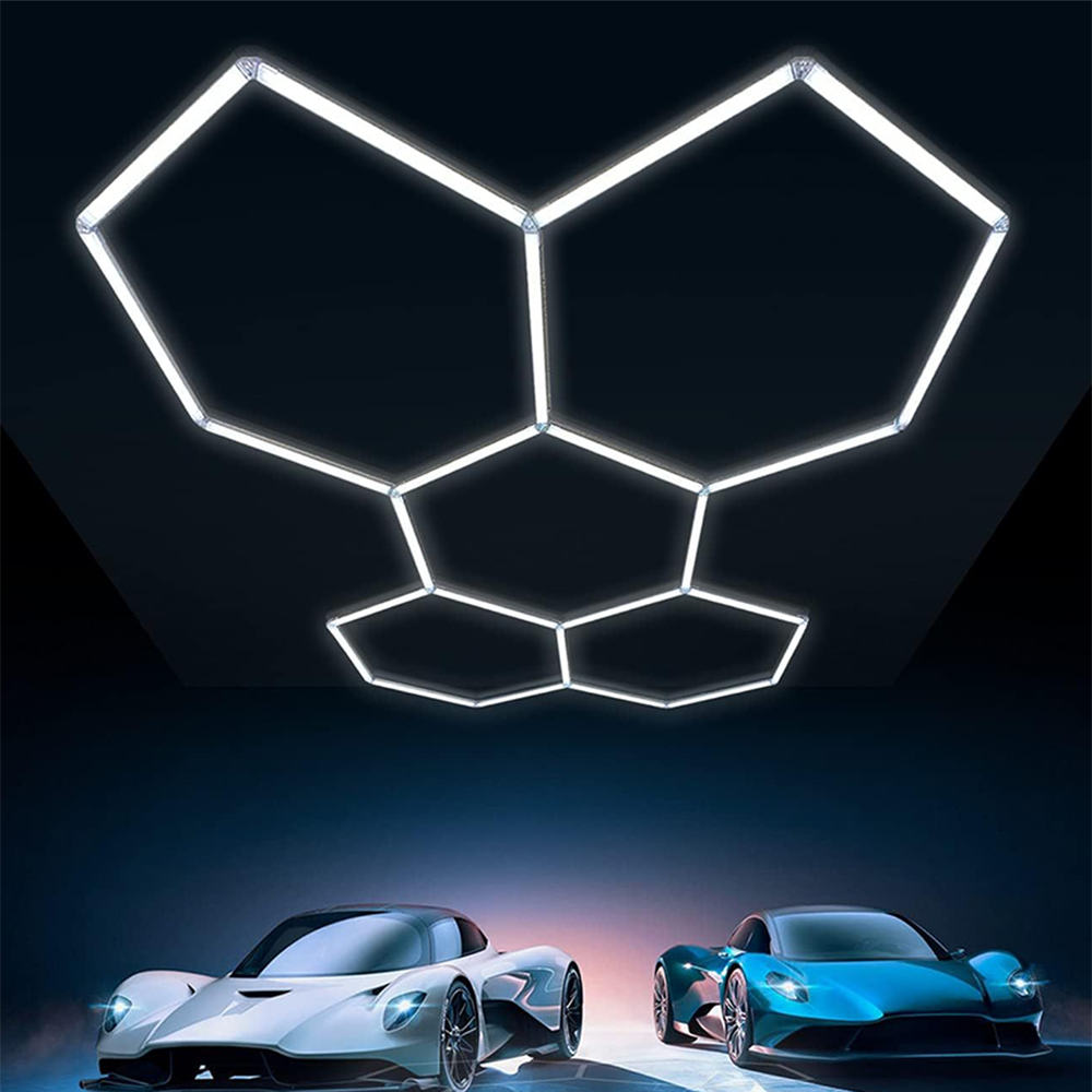 Hexagon LED Loftlys – Modulært Sekskantet Design, 6500K Klar Hvid | Nordic Light