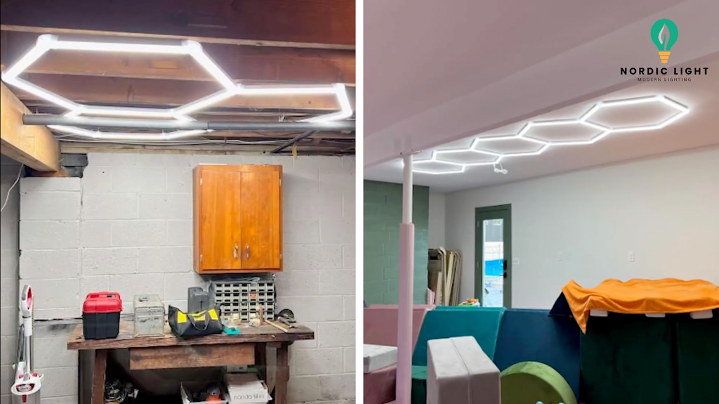 Hexagon LED Loftlys – Modulært Sekskantet Design, 6500K Klar Hvid | Nordic Light